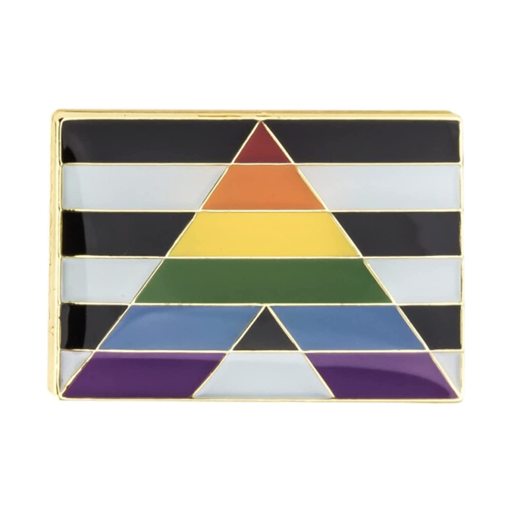 Straight Ally Rectangle  Flag Pin Badge