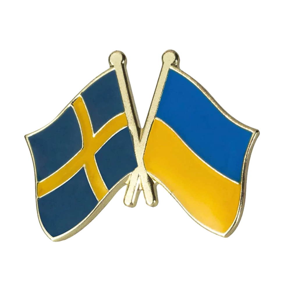 Sweden & Ukraine Friendship Pin Badge