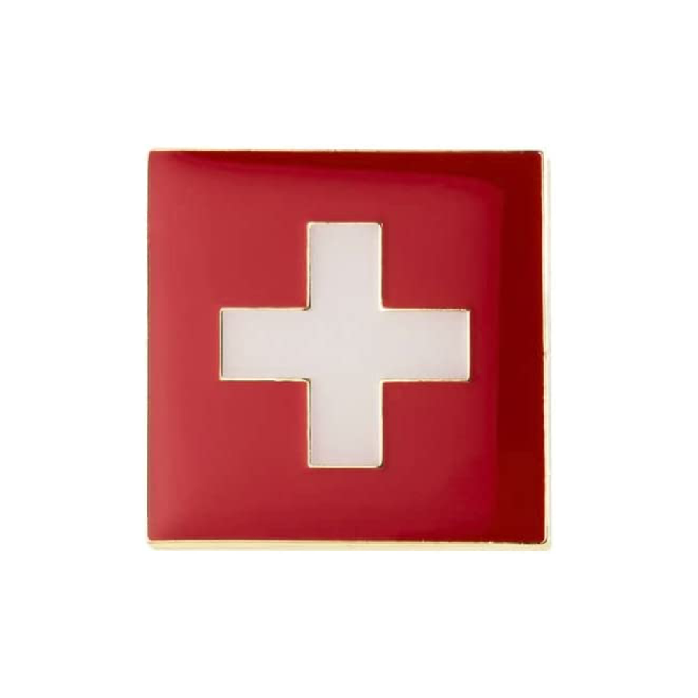 Switzerland Swiss Square Flag Pin Badge
