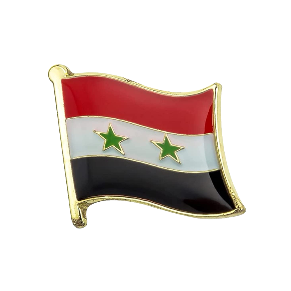 Syria 2 Star Flag Pin Badge
