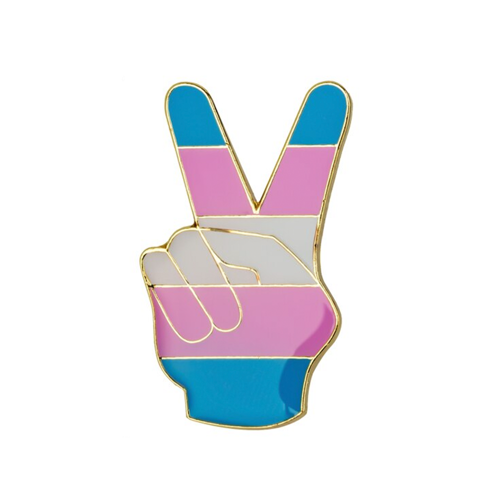 Transgender Peace Hand Flag Pin Badge