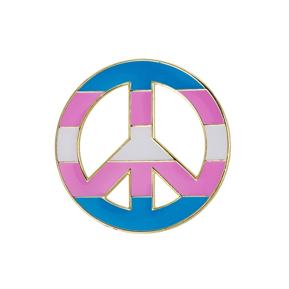 Transgender Peace Logo Flag Pin Badge