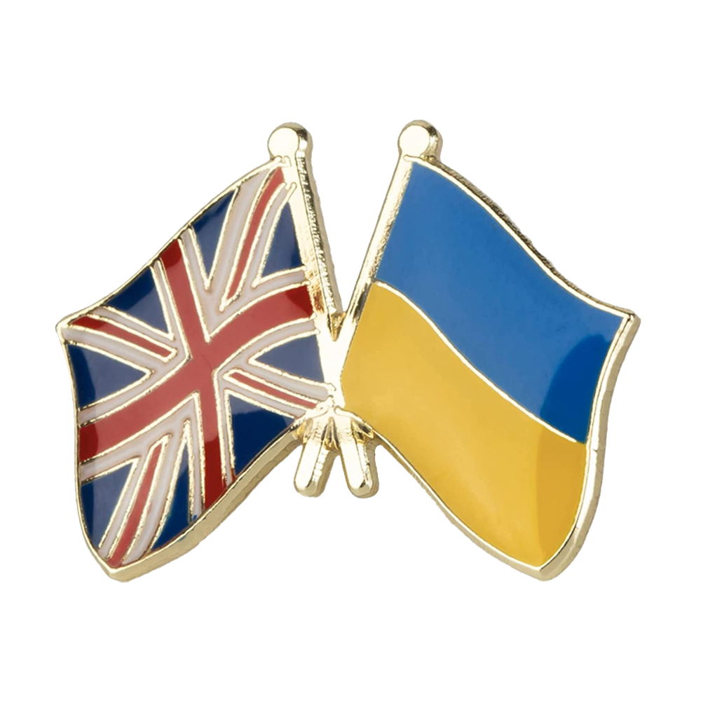 United Kingdom UK & Ukraine Friendship Pin Badge