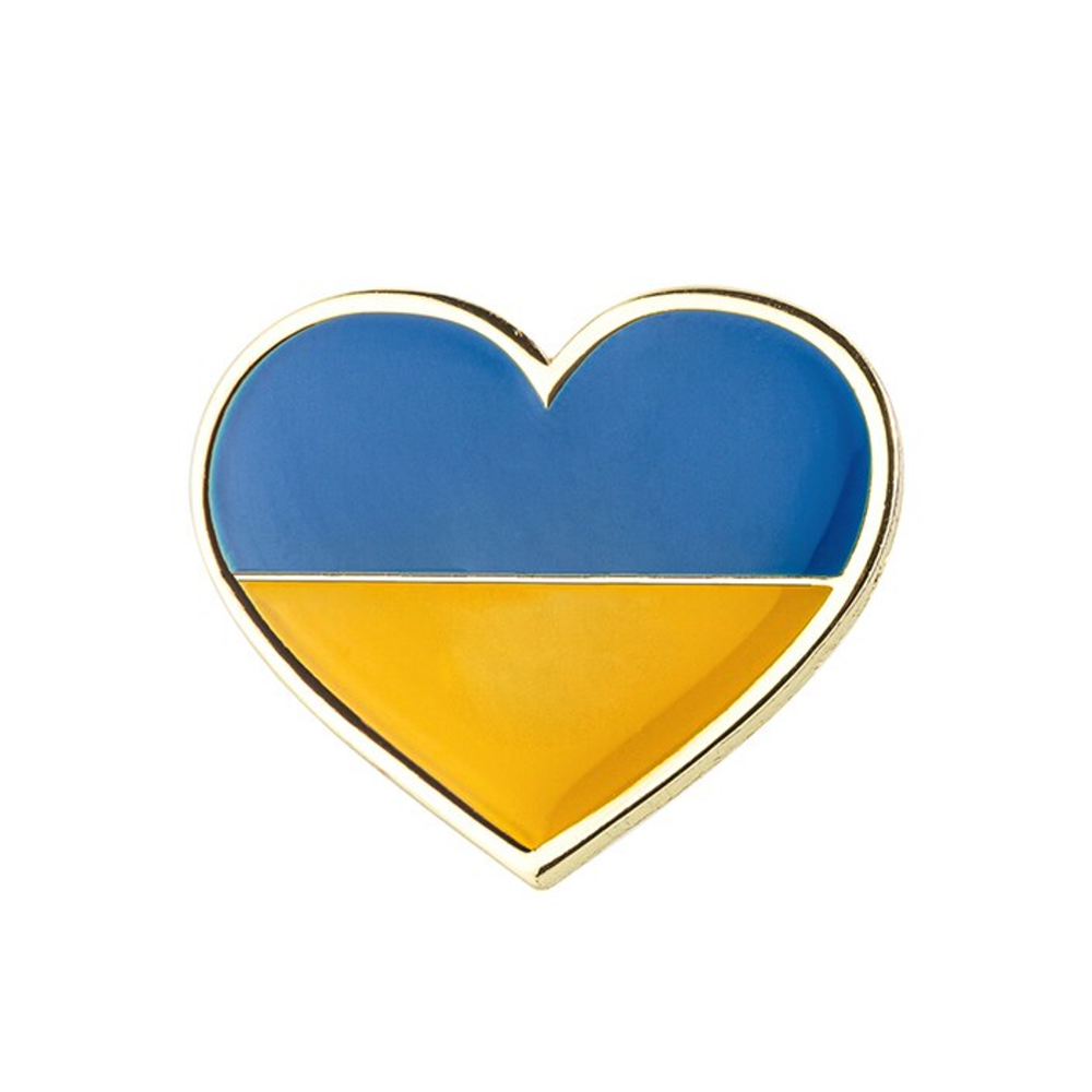 Ukraine Love Heart Flag Pin Badge