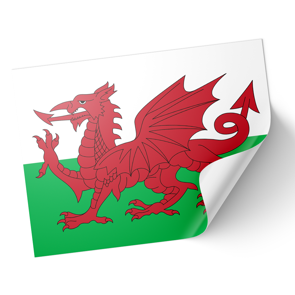 20 X Wales Flag Stickers