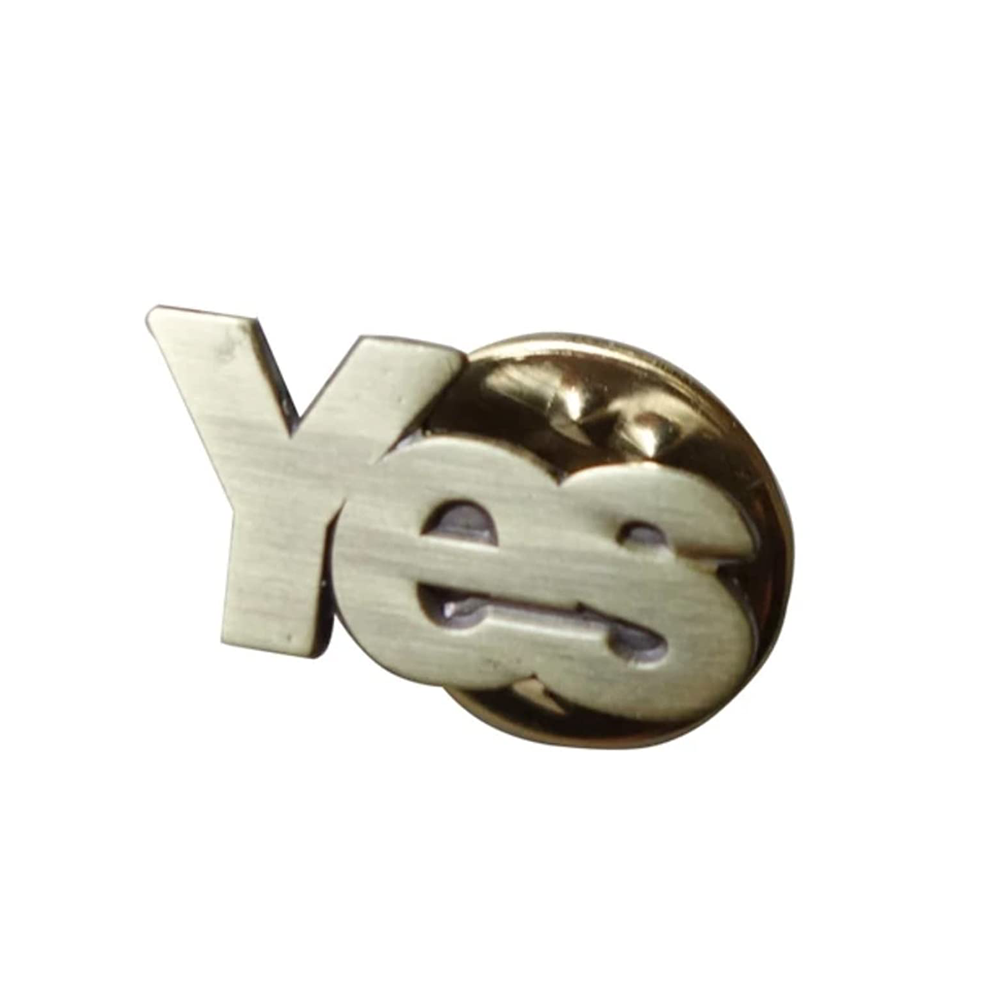Yes Independence Scotland Pin Badge Brass